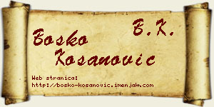 Boško Kosanović vizit kartica